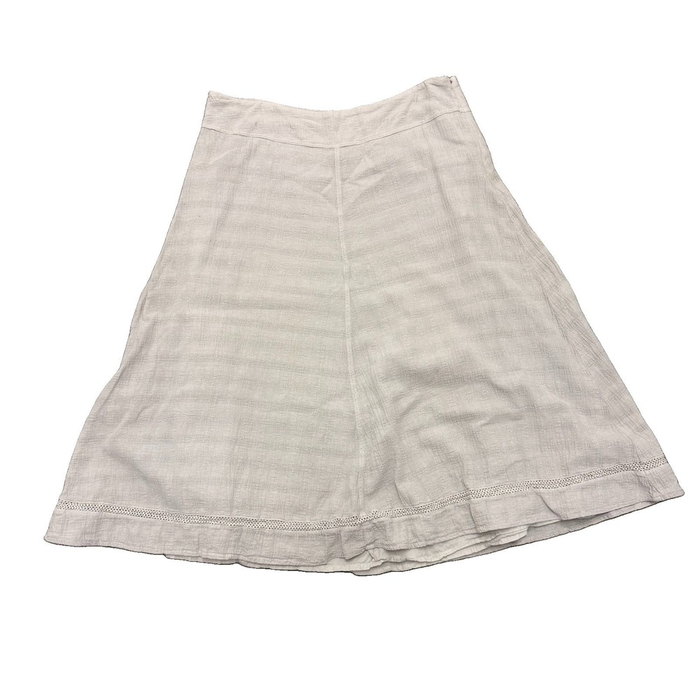 Wrap London Ladies Skirt US 14 Linen Blend Gray Long Casual Flowy Size Zip